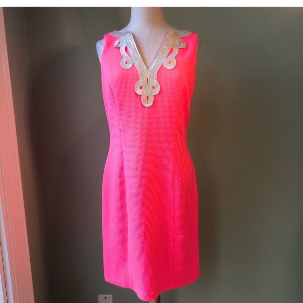 Vince Camuto bright pink sheath dress, size 4